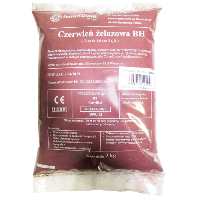 Barwnik do betonu CZERWIEŃ ŻELAZOWA BH 2 kg NOVODOMO