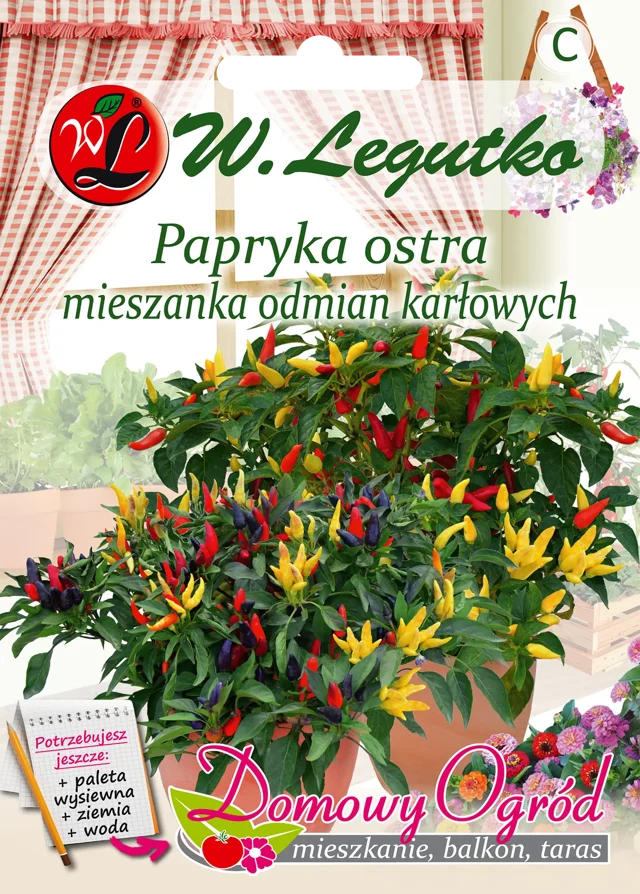 Papryka ostra karłowa mieszanka odmian nasiona W. Legutko