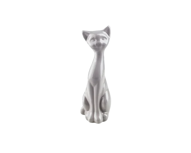 Figurka ceramiczna Kot szara wys. 23 cm Eko-Ceramika