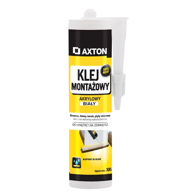 Klej montażowy AKRYLOWY 300 ml Biały AXTON