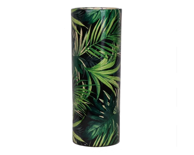 Wazon ceramiczny w zielone liście monstera wys. 31 cm