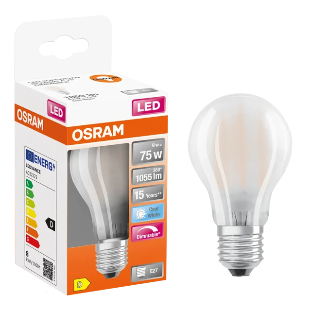 Żarówka LED E27 9 W = 75 W 1055 lm Neutralna biel Osram