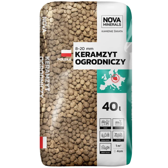 Keramzyt ogrodniczy 8-20 mm 40l brązowy