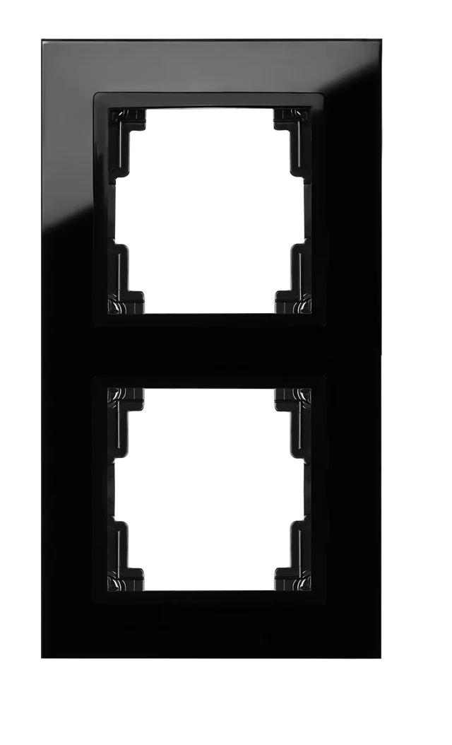 Ramka podwójna VOLANTE czarne-szkło ELEKTRO-PLAST
