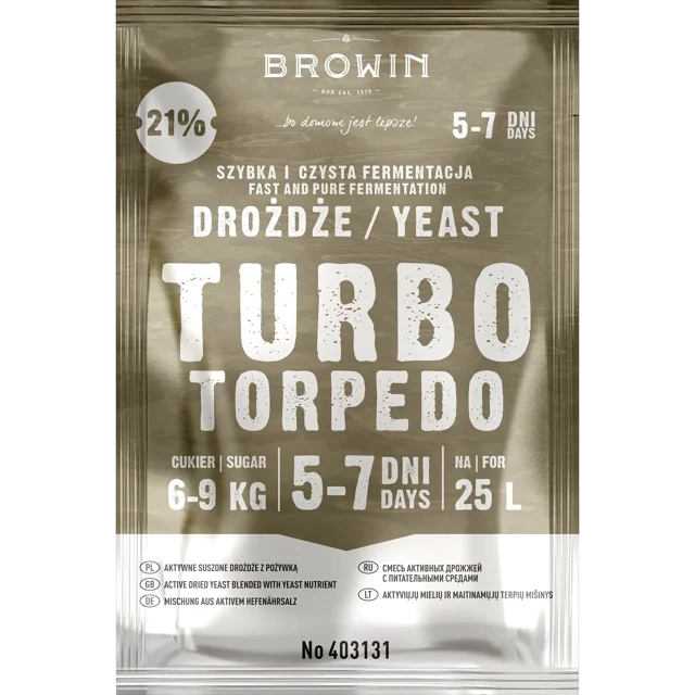 Drożdże gorzelnicze 100g Browin Turbo Torpedo