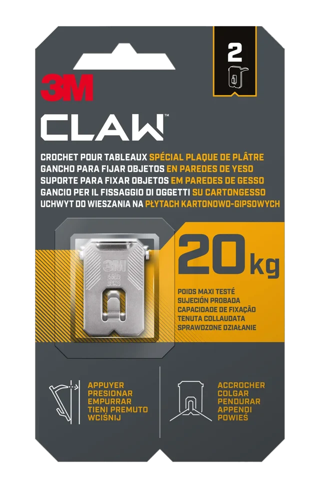 Uchwyt/haczyk do wieszania na płytach G/K Claw 20 kg 2 szt. 3M