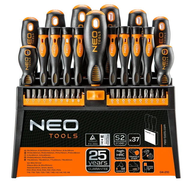 Zestaw wkrętaków i końcówek 37 szt. Neo Tools