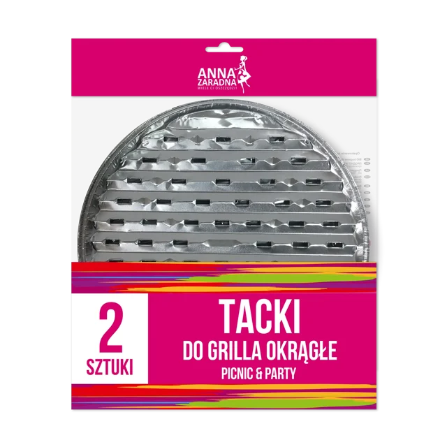 Tacki aluminiowe do grilla okrągłe 34cm 2szt. Anna Zaradna