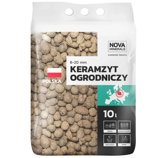 Keramzyt ogrodniczy 8-20 mm 10l Nova Minerals