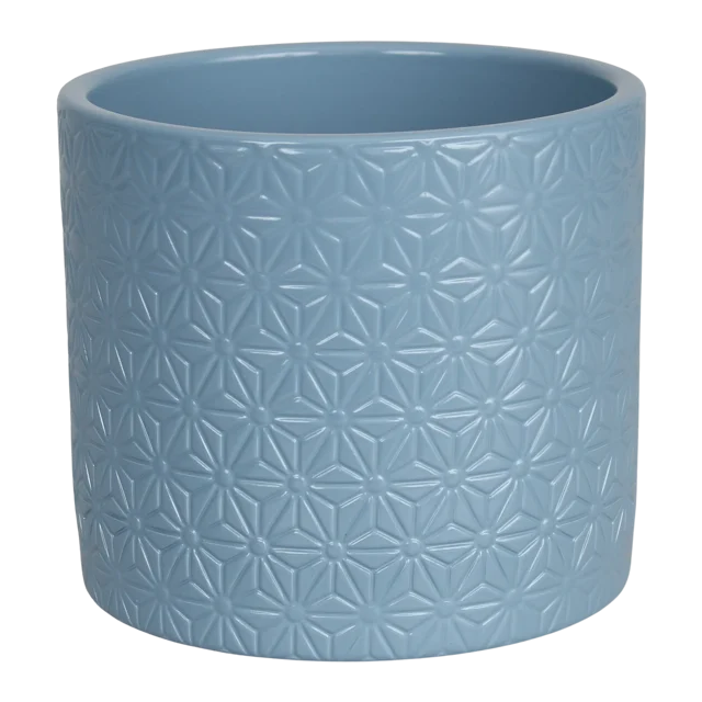 Osłonka doniczki ceramiczna Cylinder 13.5cm niebieska Cermax