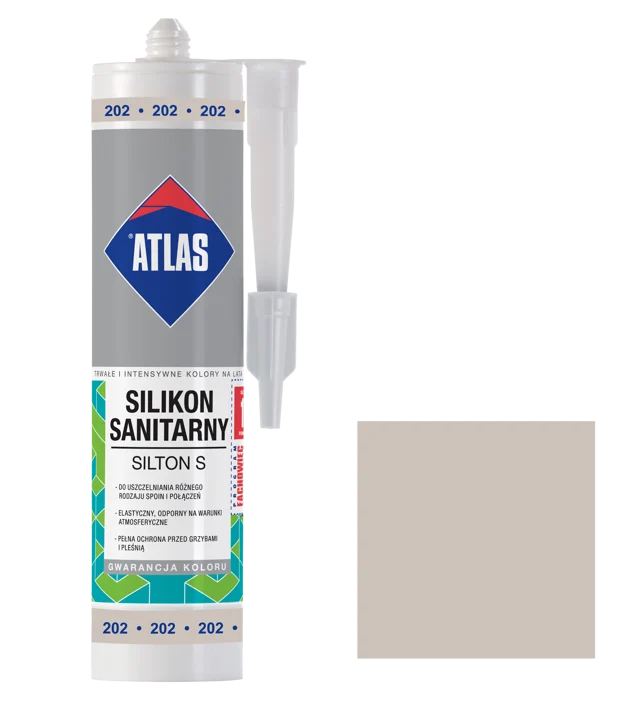 Silikon sanitarny  202 280 ml Popielaty Atlas