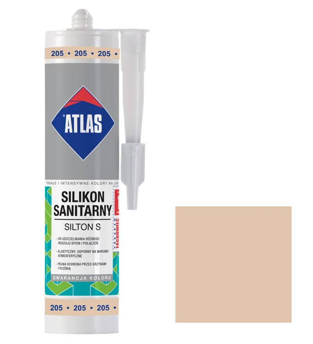 Silikon sanitarny  205 280 ml Kremowy Atlas