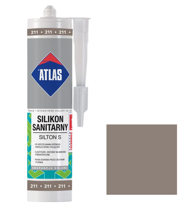 Silikon sanitarny  211 280 ml Cementowy Atlas