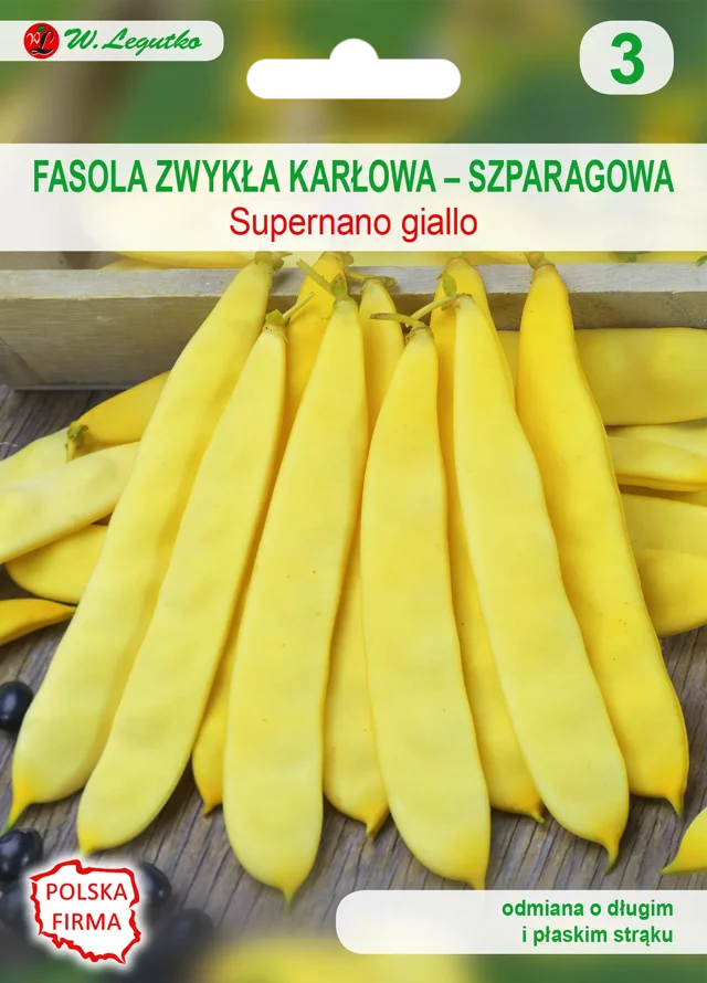 Fasola szparagowa karłowa Supernano Giallo nasiona 35g W. Legutko