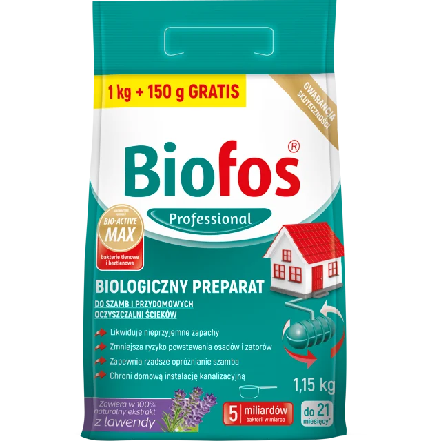 Proszek do szamb przydomowych 1.15kg Biofos Professional