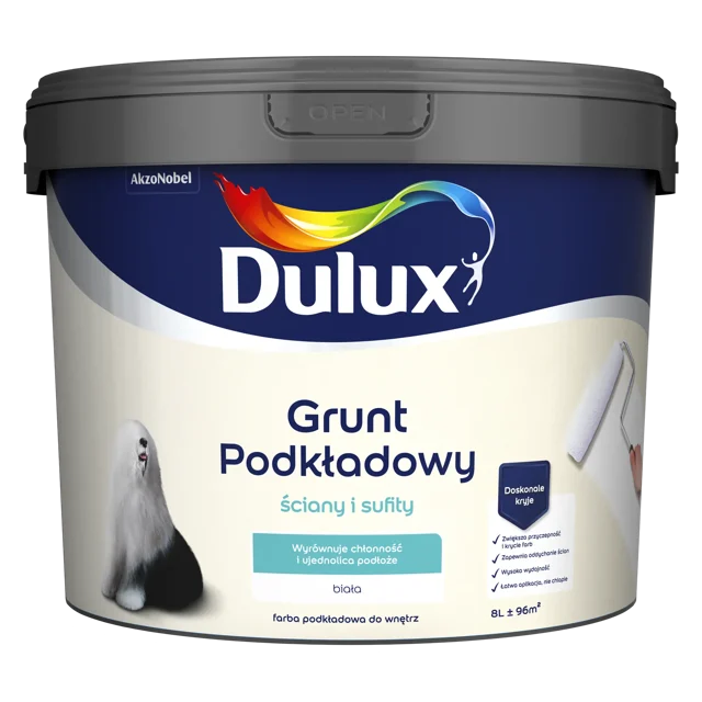 Grunt podkładowy 8 l Biały DULUX