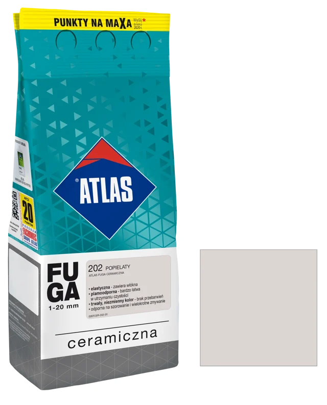 Fuga ceramiczna 202 popielaty 2 kg Atlas