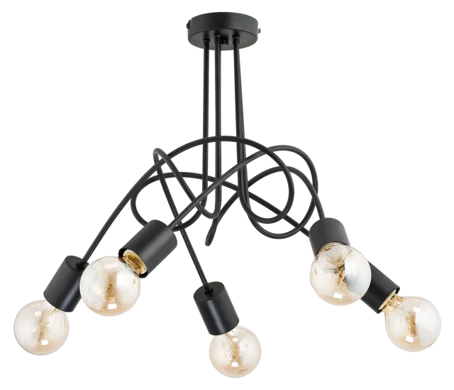 Lampa wisząca Tango czarna 5 x E27 Alfa