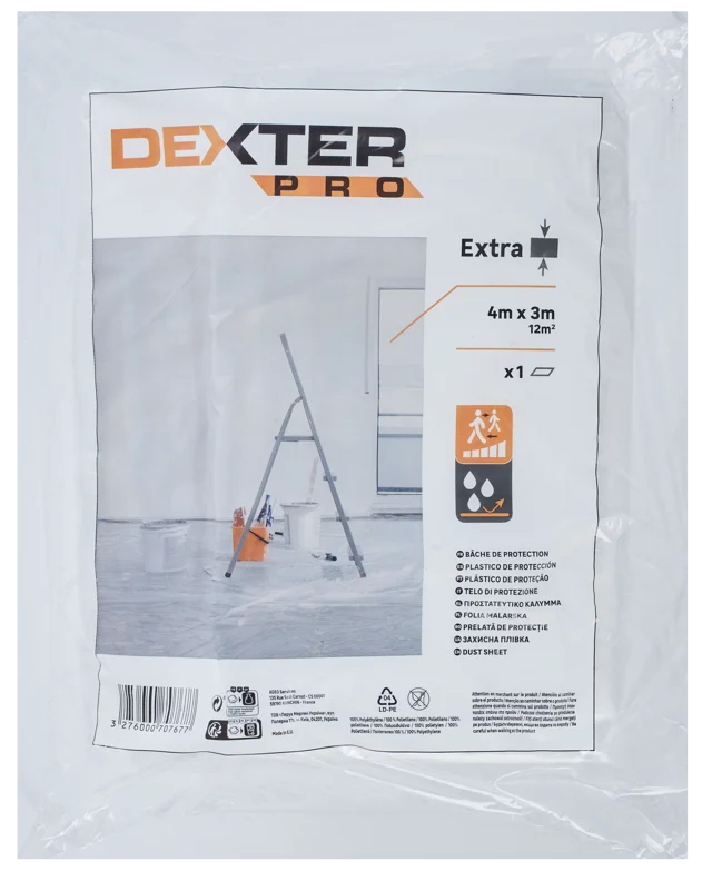 Folia malarska EXTRA 4 x 3 m DEXTER PRO