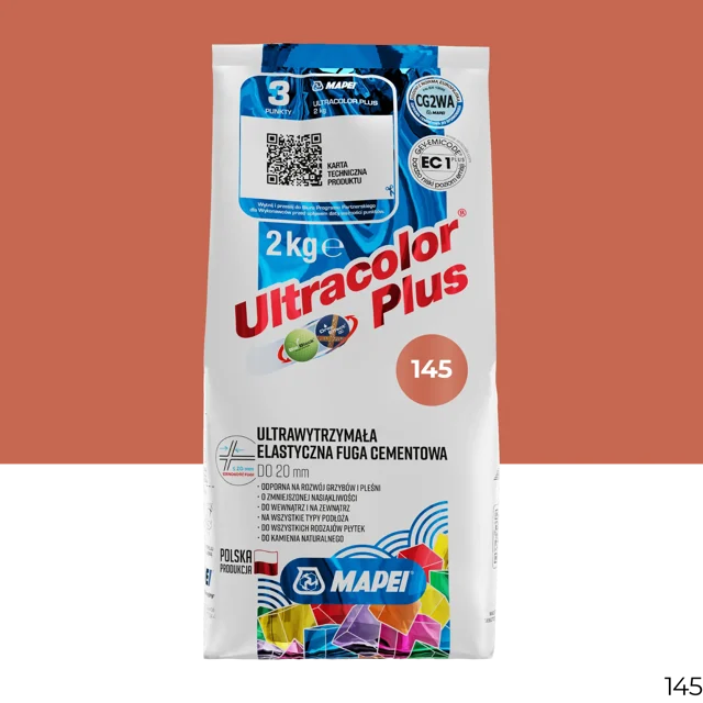 Fuga elastyczna Ultracolor Plus 145 ceglasty 2 kg Mapei