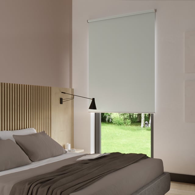 Tenda a rullo motorizzabile per oscurare INSPIRE Bossa bianco 65x190 cm