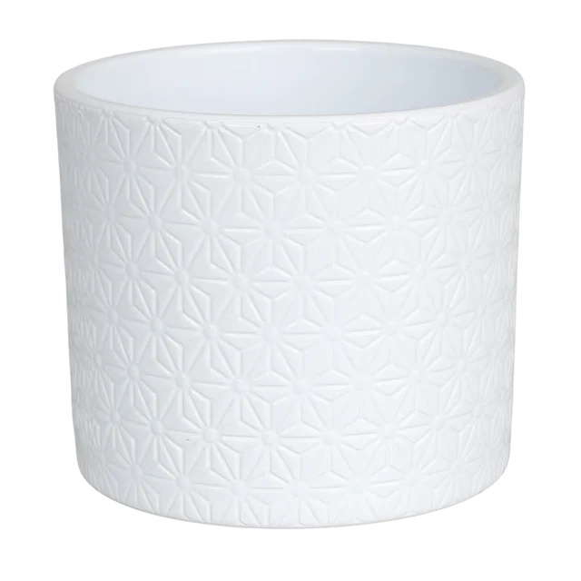 Osłonka doniczki ceramiczna Cylinder 13.5cm biała Cermax