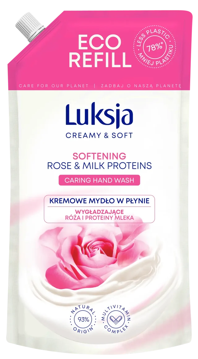 Mydło w płynie Creamy&Soft rose 900 ml refill Luksja