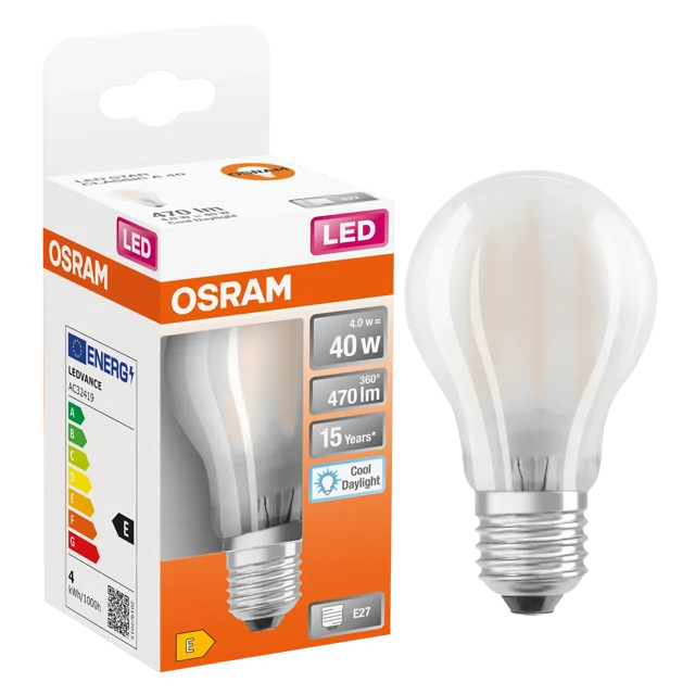 Żarówka LED E27 4 W = 40 W 470 lm Zimna biel Osram