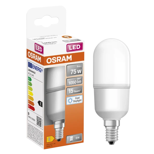 Żarówka LED E14 9 W = 75 W 1050 lm Zimna biel Osram